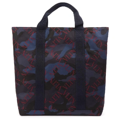 Shop Valentino Vring Grid Logo Tote Bag In Multi