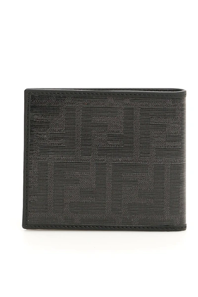 Shop Fendi Logo Embossed Bifold Wallet In Black