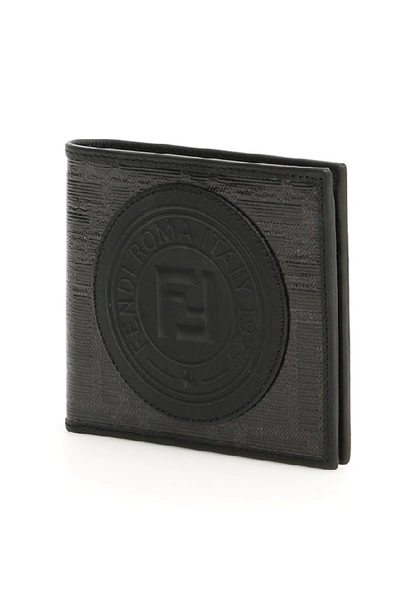 Shop Fendi Logo Embossed Bifold Wallet In Black