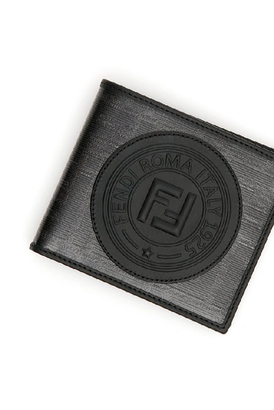Shop Fendi Logo Embossed Bifold Wallet In Black