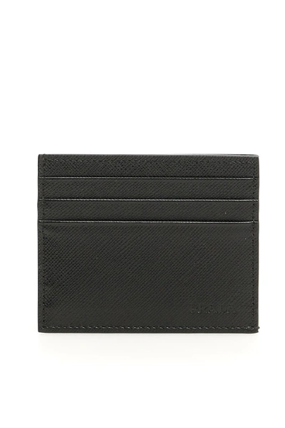 Shop Prada Saffiano Cardholder In Black