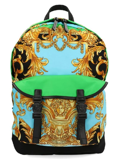 Shop Versace Printed Backpack In Multi