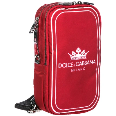 Shop Dolce & Gabbana Logo Print Crossbody Bag In Red