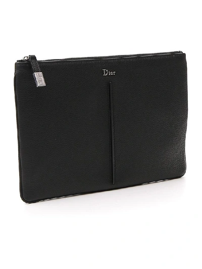 Shop Dior Homme Logo Embossed Pouch In Black