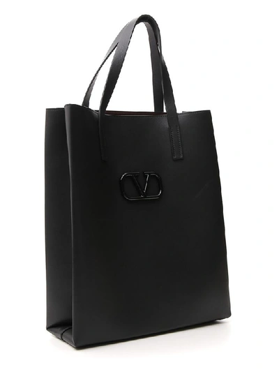 Shop Valentino Vlogo Tote Bag In Black