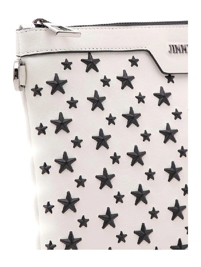Shop Jimmy Choo Star Studded Clutch Bag In White
