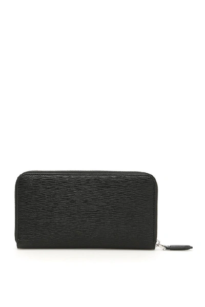 Shop Ferragamo Salvatore  Double Gacio Zip Wallet In Black