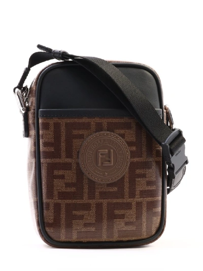 Shop Fendi Logo Ff Jacquard Crossbody Bag In Multi