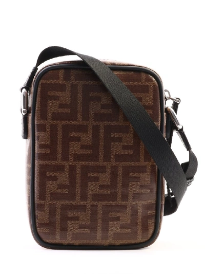 Shop Fendi Logo Ff Jacquard Crossbody Bag In Multi