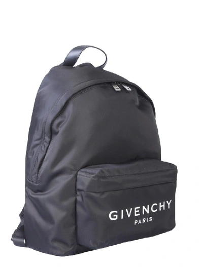 Shop Givenchy Paris Logo Zip Backpack In Black