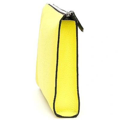 Shop Fendi Bag Bugs Zip Pouch In Yellow