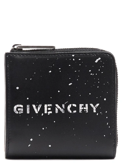 Shop Givenchy Stencil Square Zip Wallet In Black