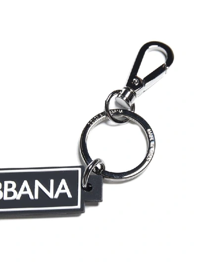 Shop Dolce & Gabbana Logo Keyring In Black