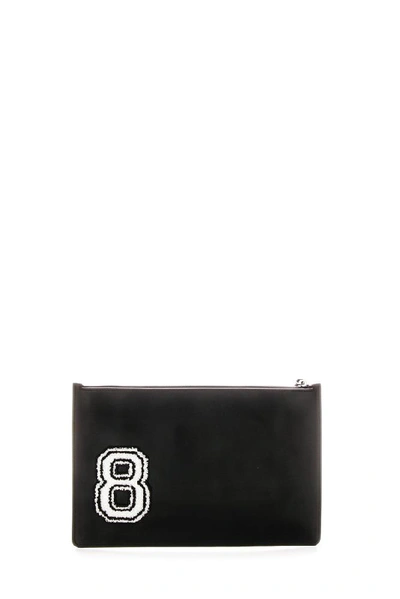 Shop Valentino Garavani Branded Zip Pouch In Black