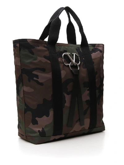Shop Valentino Vring Camouflage Print Tote Bag In Multi