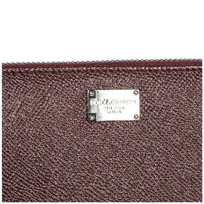 Shop Dolce & Gabbana Engrave Logo Zip Wallet In Red