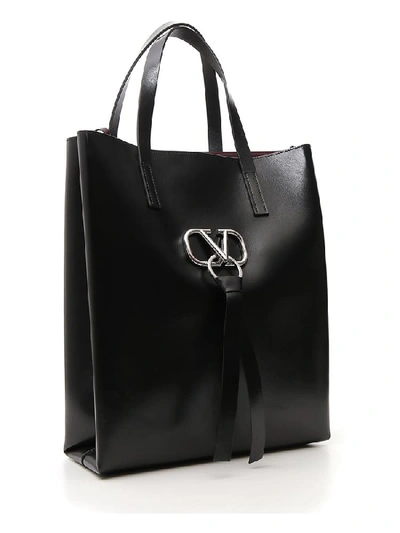 Shop Valentino Garavani V Ring Tote Bag In Black