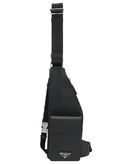Prada Men's Saffiano Leather Multi-strap Crossbody Bag In Black | ModeSens
