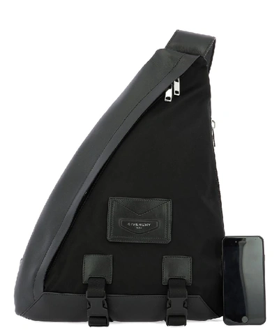 Shop Givenchy Triangle Logo Envelope Backpack In Black