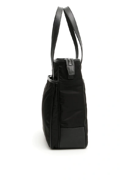 Shop Prada Logo Plaque Tote Bag In Black