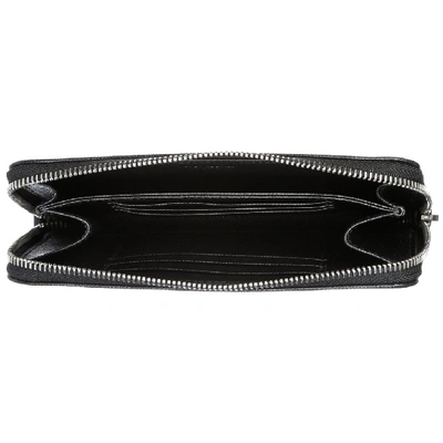 Shop Prada Saffiano Continental Zip Wallet In Black