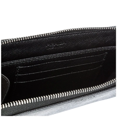 Shop Prada Saffiano Continental Zip Wallet In Black