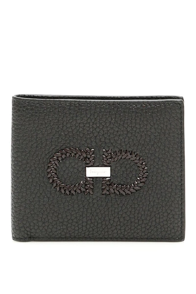 Shop Ferragamo Salvatore  Gancini Bifold Wallet In Black