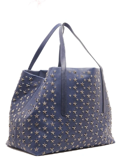 Shop Jimmy Choo Star Studded Pimlico Tote Bag In Blue