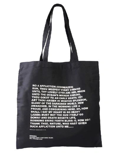 Shop Rick Owens Drkshdw Large Affliction Print Tote Bag In Black