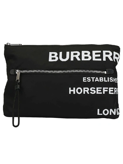 Shop Burberry Logo Print Pouch In Black