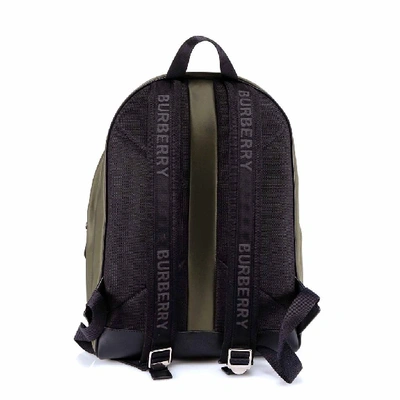 Shop Burberry Logo Print Nylon Backpack In Green