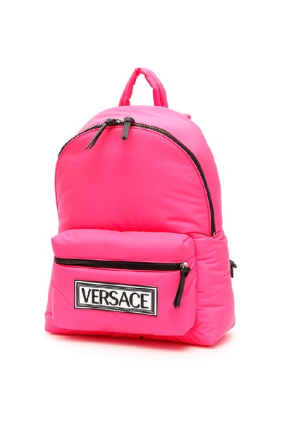 Shop Versace 90s Vintage Logo Patch Backpack In Pink