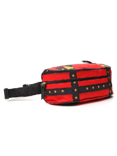 Shop Versace Medusa Harness Printed Clutch Bag In Red