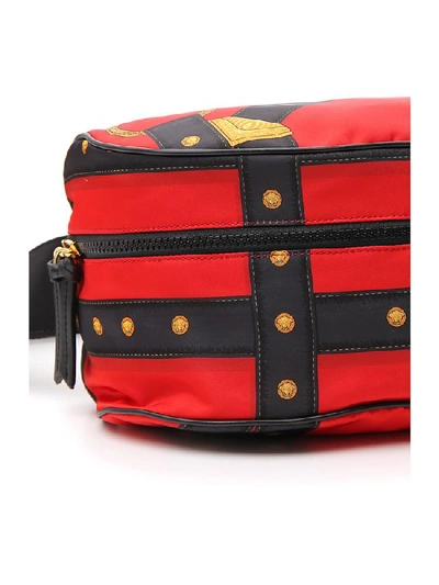 Shop Versace Medusa Harness Printed Clutch Bag In Red