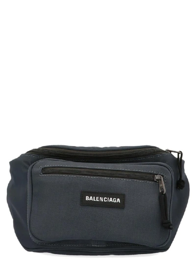 Shop Balenciaga Explorer Logo Belt Bag In Grey