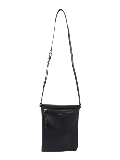 Shop Saint Laurent Zipped Logo Crossbody Bag In Black