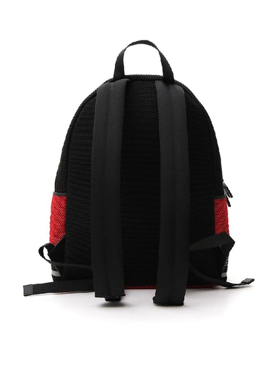 Shop Fendi Roma Monogram Mesh Backpack In Red