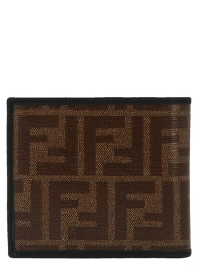 Shop Fendi Logo Embossed Bifold Wallet In Multi