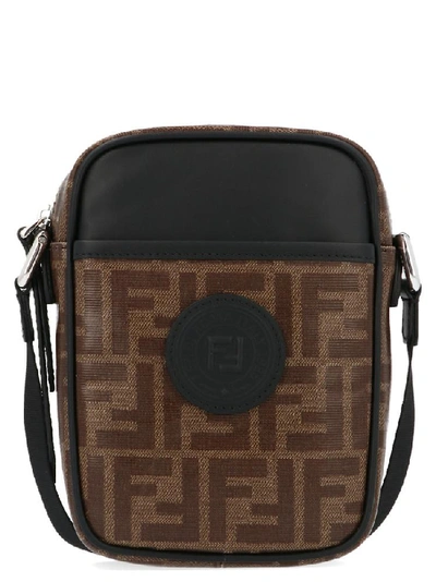 Shop Fendi Logo Ff Jacquard Crossbody Bag In Multi