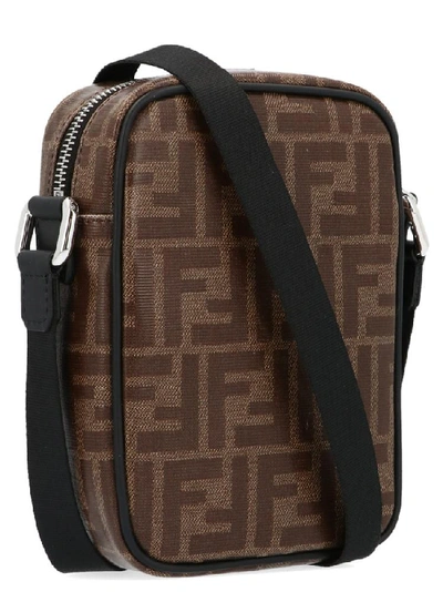Shop Fendi Logo Ff Jacquard Crossbody Bag In Multi