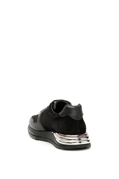 Shop Ferragamo Salvatore  Gancini Rainbow Sneakers In Black