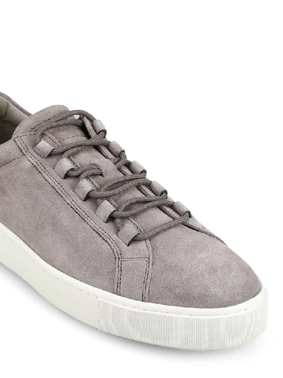 Shop Tod's Suede Low Top Sneakers In Grey