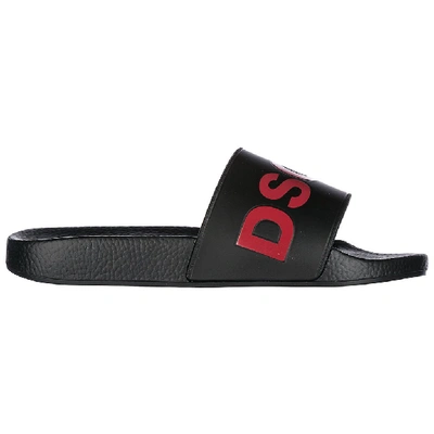 Shop Dsquared2 Logo Slides In Black