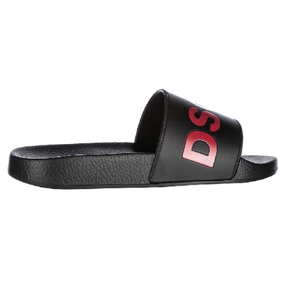 Shop Dsquared2 Logo Slides In Black