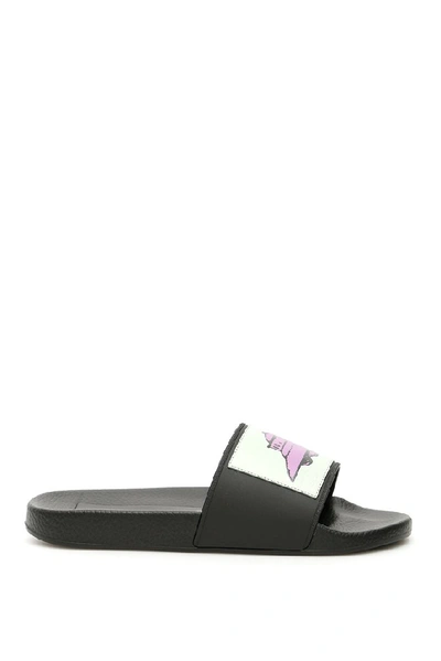 Shop Valentino X Undercover Ufo Printed Slides In Black