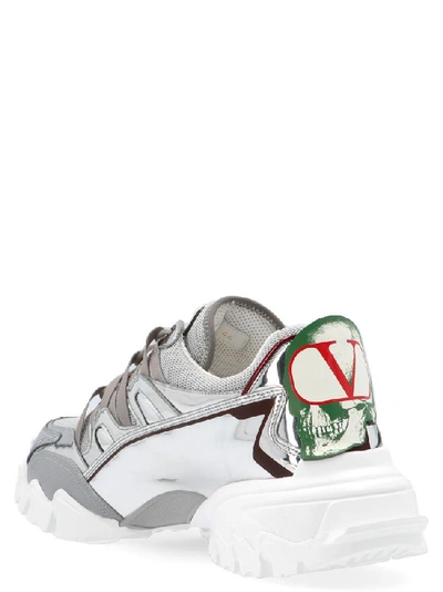 Shop Valentino X Undercover Lace Up Climber Sneakers In Silver