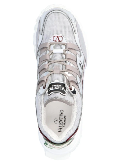 Shop Valentino X Undercover Lace Up Climber Sneakers In Silver