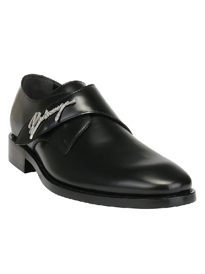 Shop Balenciaga Signature Logo Monkstrap Shoes In Black