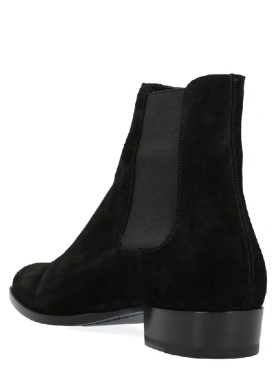 Shop Saint Laurent Wyatt Chelsea Boots In Black