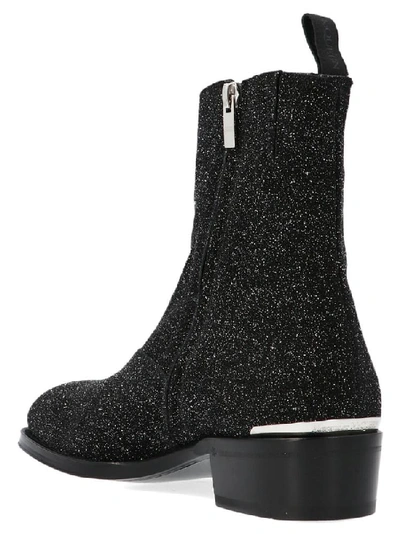 Shop Alexander Mcqueen Glittered Ankle Boots In Black